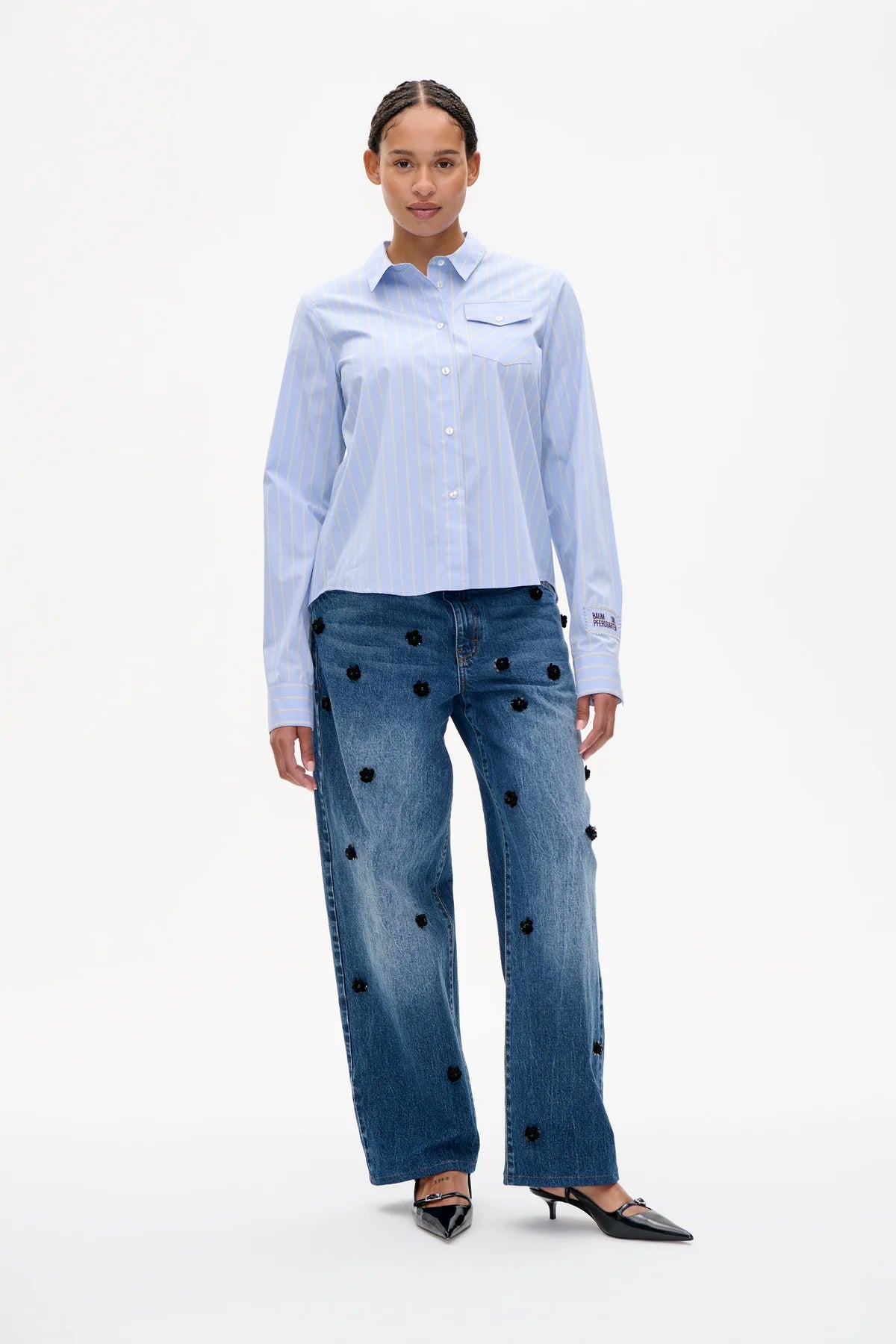 Menja shirt Sky blue Sunny Stripe