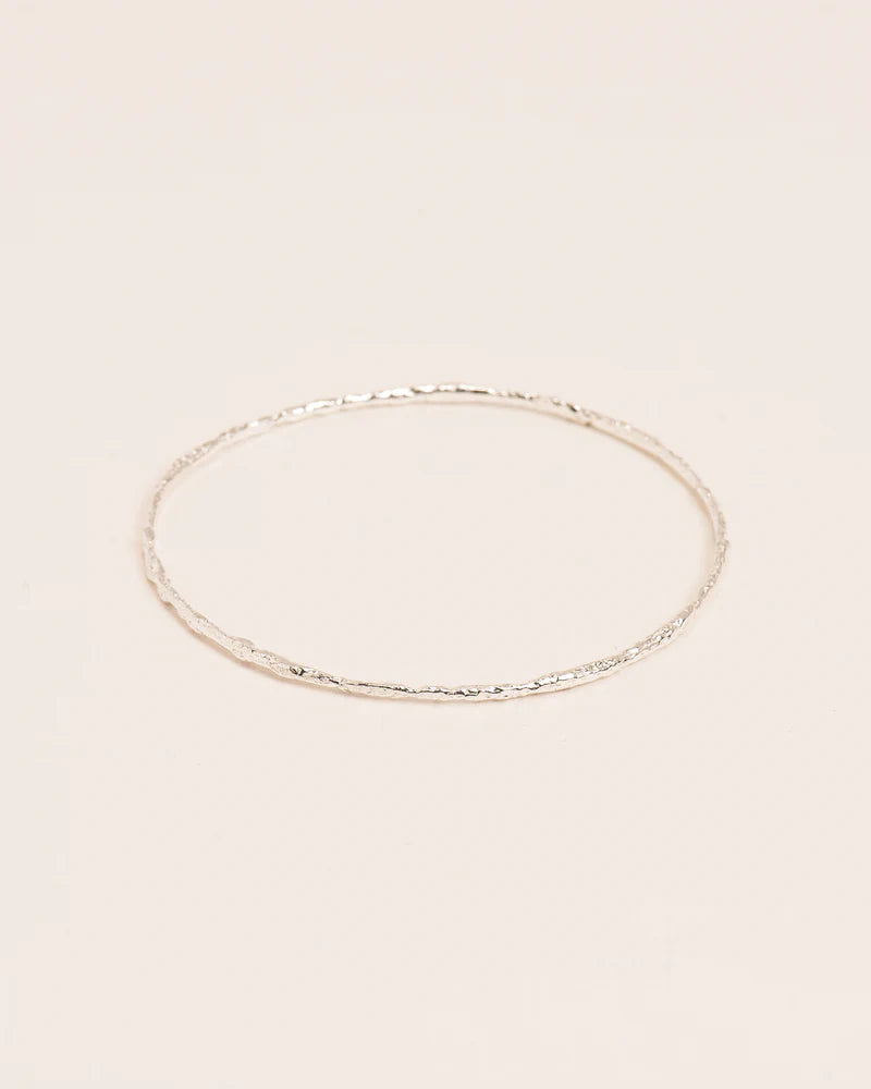 Branch-textured bangle bracelet