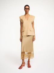 Cilia wool vest Dark sand