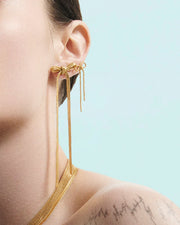 Textured stud earrings with small bow