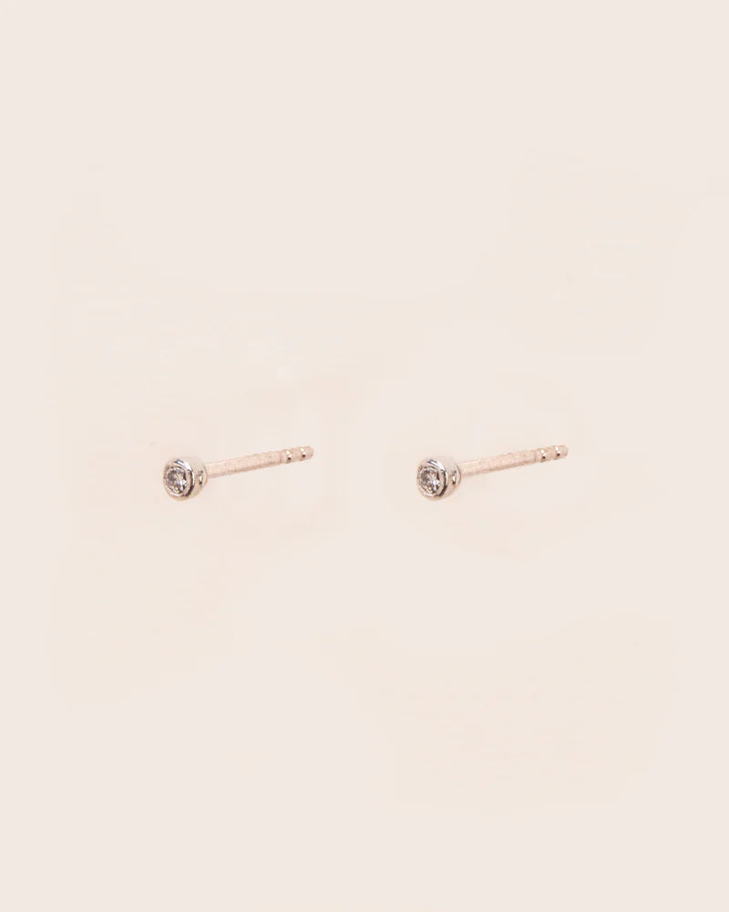 Stud earrings with white diamond in 18 ct. gold