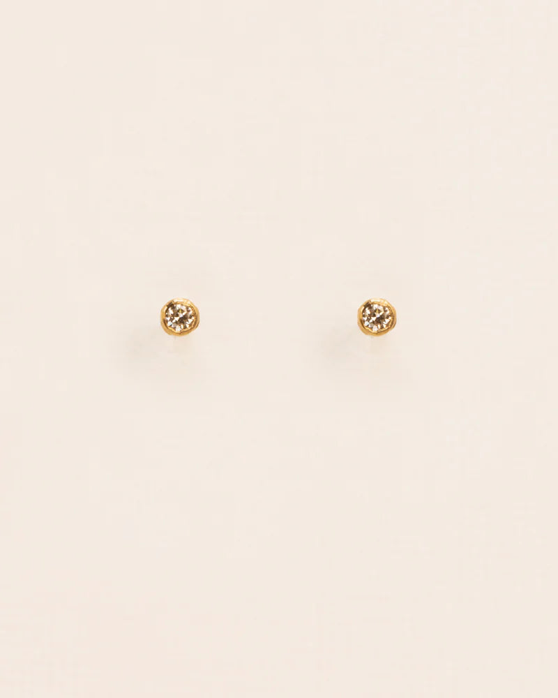 Stud earrings with white diamond in 18 ct. gold
