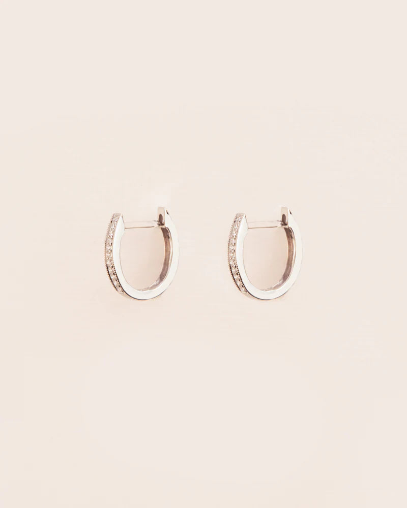 Hoops with white diamonds in 18 ct. gold