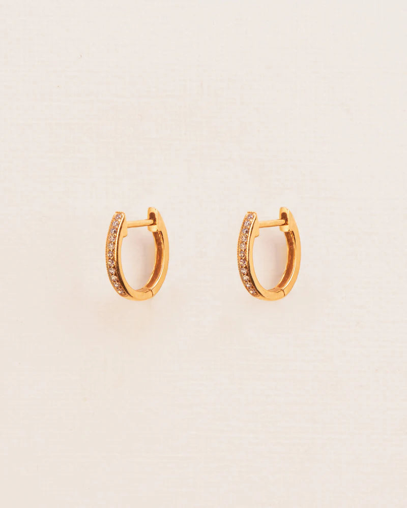 Hoops with white diamonds in 18 ct. gold