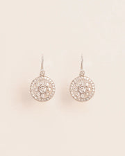 Leverback earrings with diamond rosas in 18 ct. gold