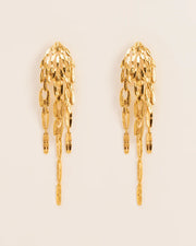 Stud earrings with dangling leaves