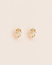 Stud earrings with citrine crystal