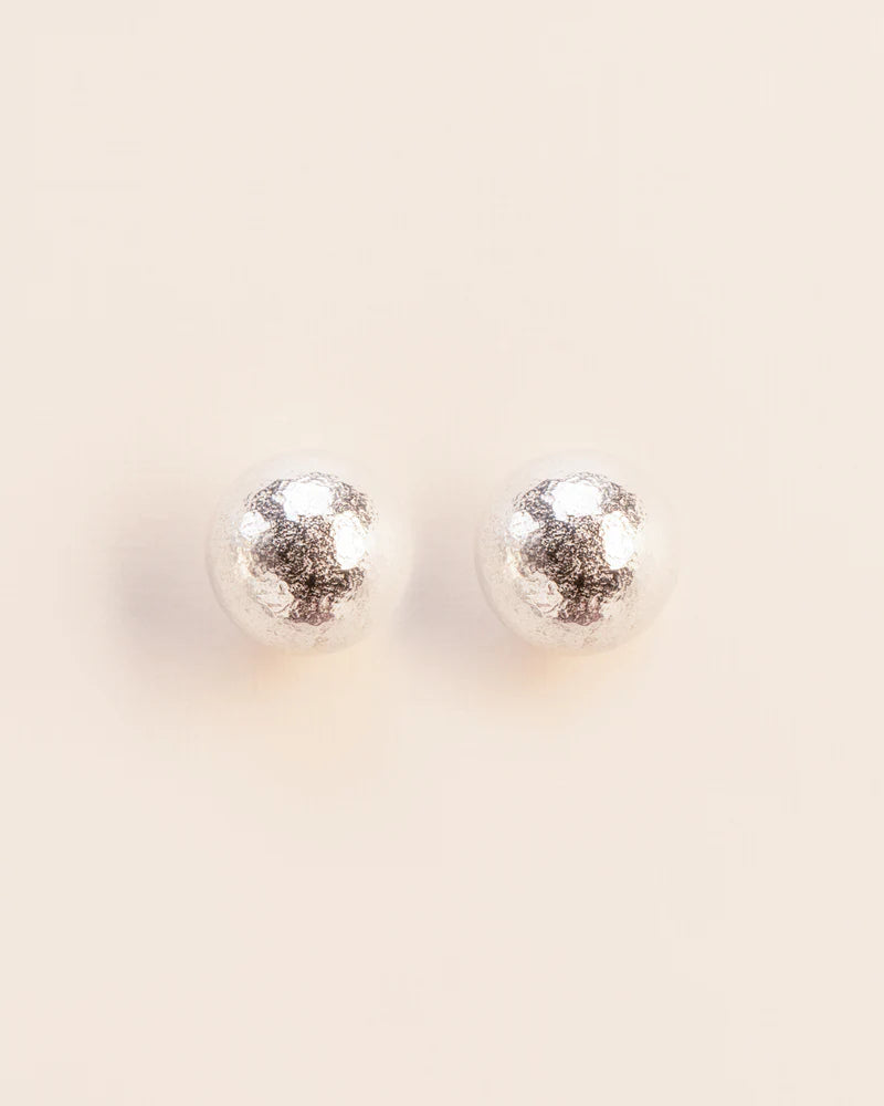Hammered ball stud earrings