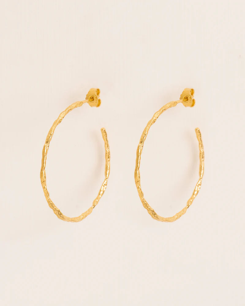 Statement branch-textured hoop earrings