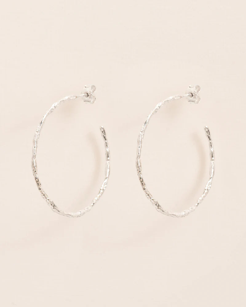 Statement branch-textured hoop earrings