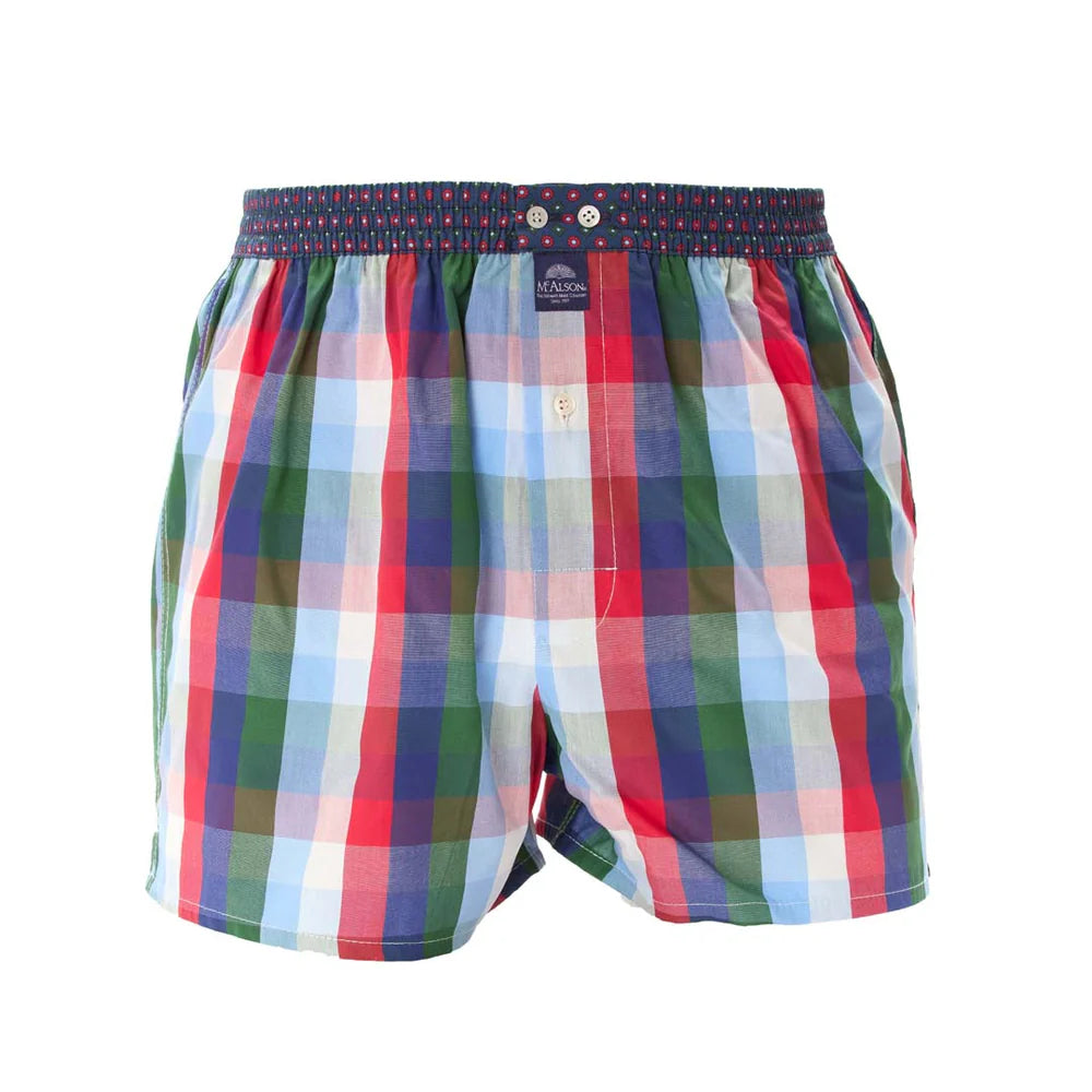 Gingham blue, red & green Boxer Short