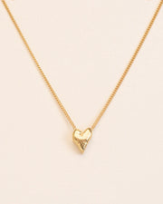 Necklace with solid hammered heart in 18 ct. gold