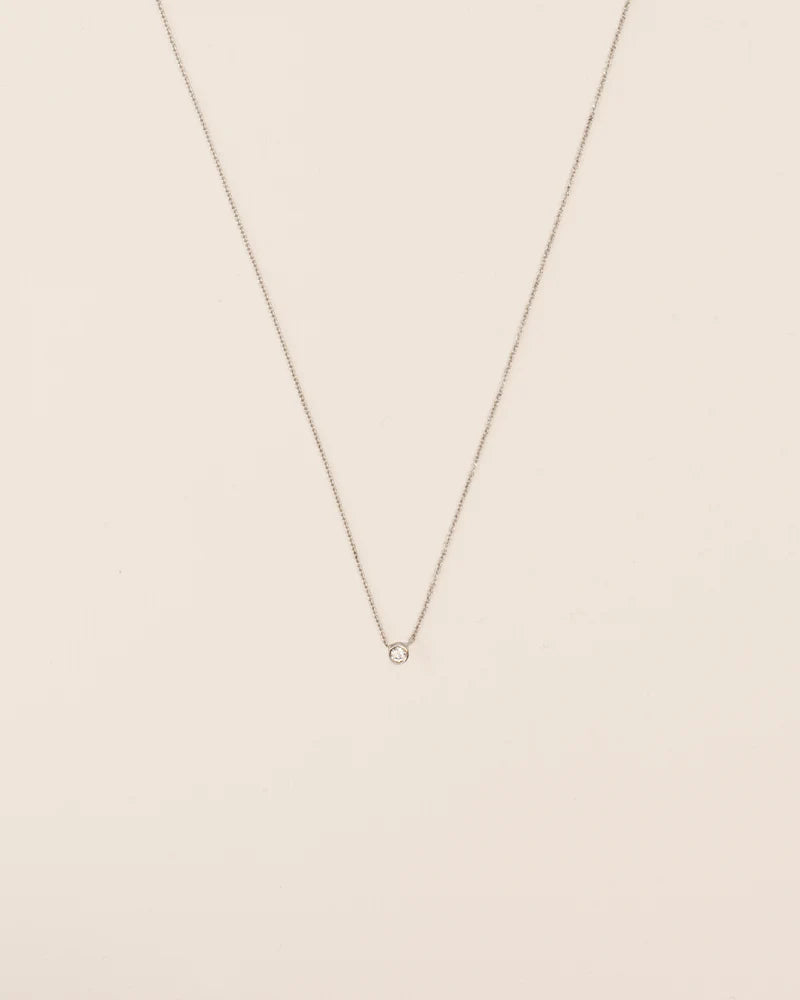 Necklace with white diamond in 18 ct. gold