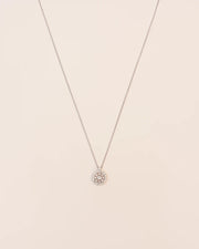 Necklace with white diamond rosas in 18 ct. gold
