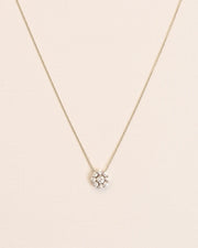 Necklace with white diamond rosette in 18 ct. gold