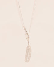 Long necklace with feather pendant