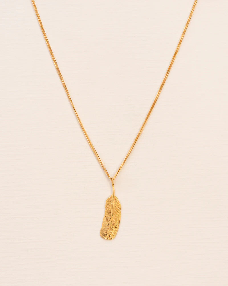 Necklace with feather pendant