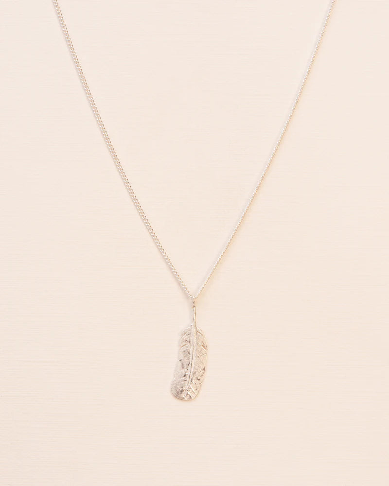 Necklace with feather pendant