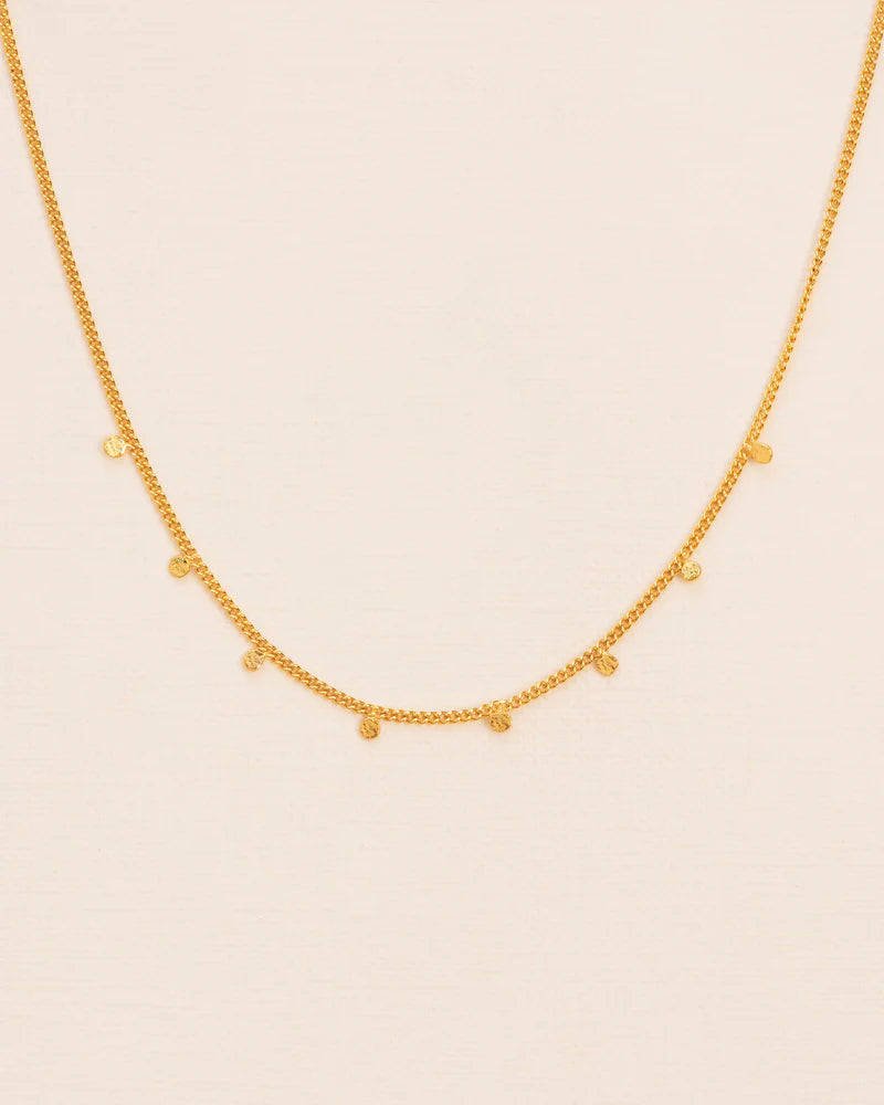 Necklace with hammered charms