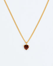 Necklace with heart-shaped garnet