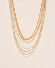 Layered necklace with different chains