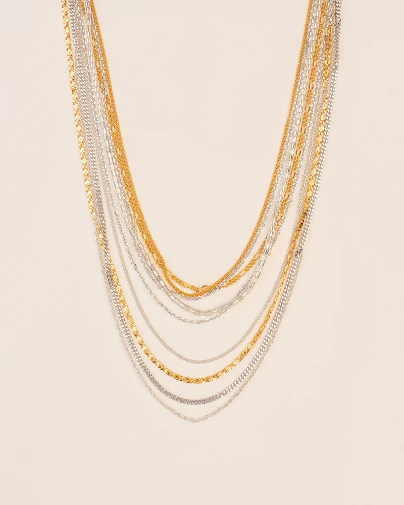 Layered necklace with different chains