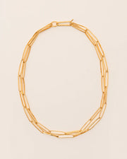 Hammered link chain necklace