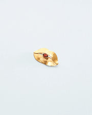 Small lip brooch with garnet