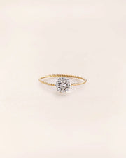 Ring with diamond rosette in 18 ct. gold