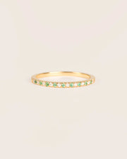 Ring with emerald and diamonds in 18 ct. gold