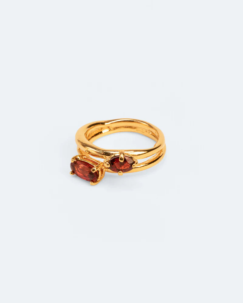 Double organic ring with garnet