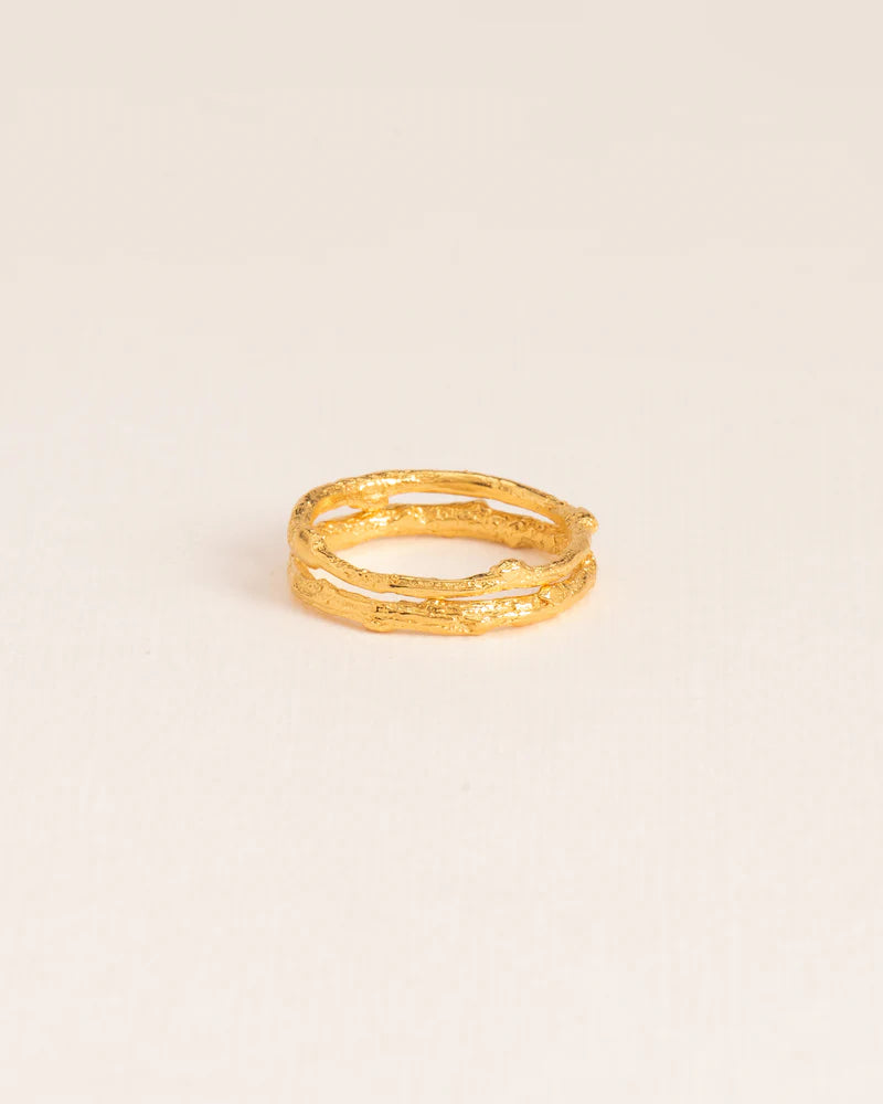 Duo of branch-textured rings