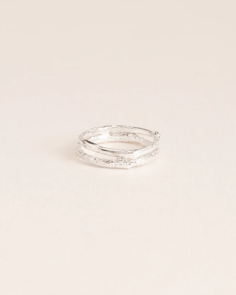 Duo of branch-textured rings