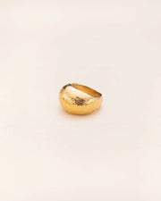 Bold hammered statement ring