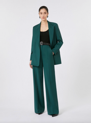 Fernet Straight-fit light wool trousers Dark green