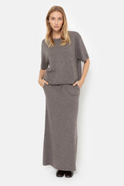 Maggy Long Knit Skirt Taupe