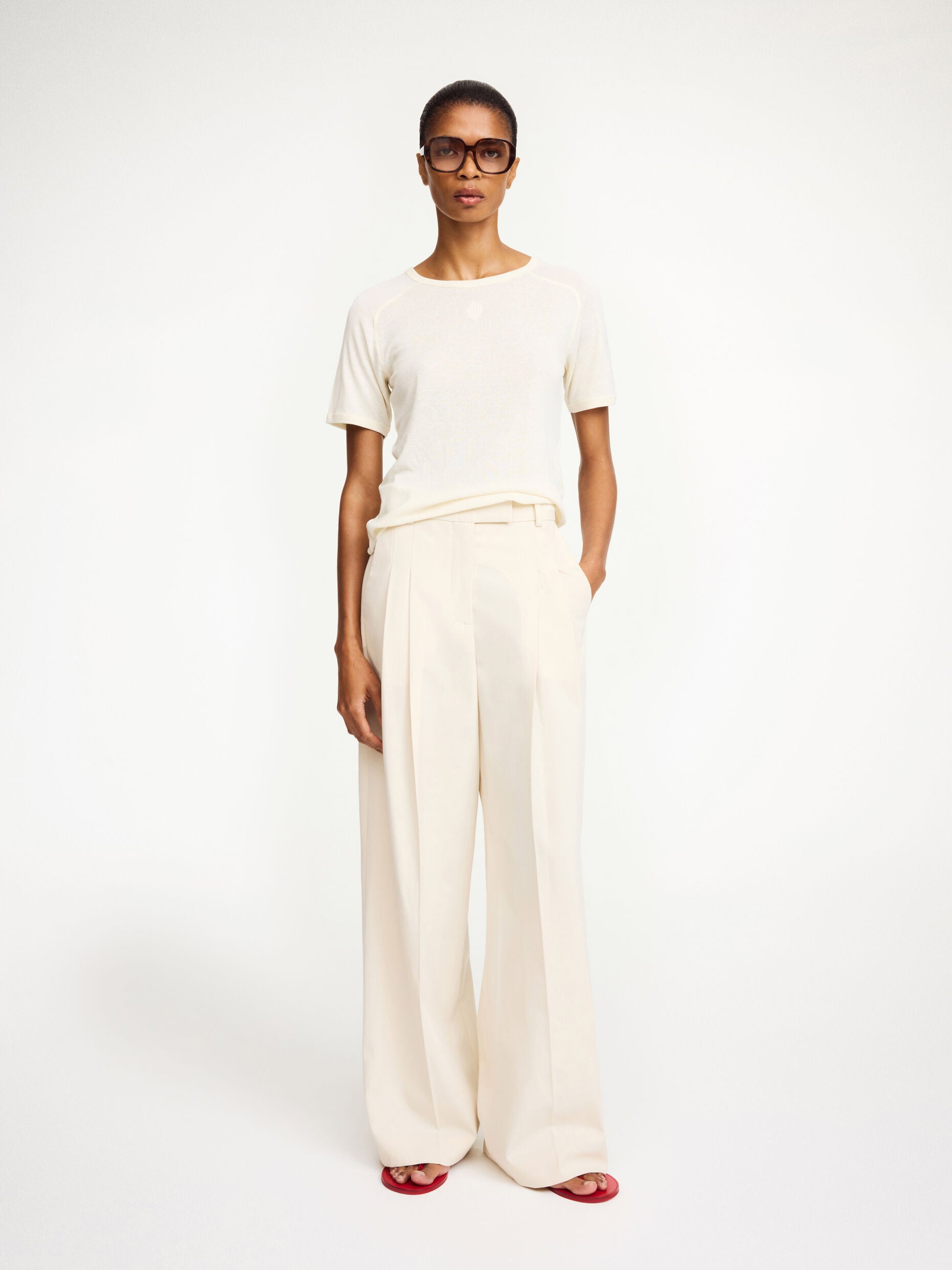 Cymbaria high-waist trousers Pearl