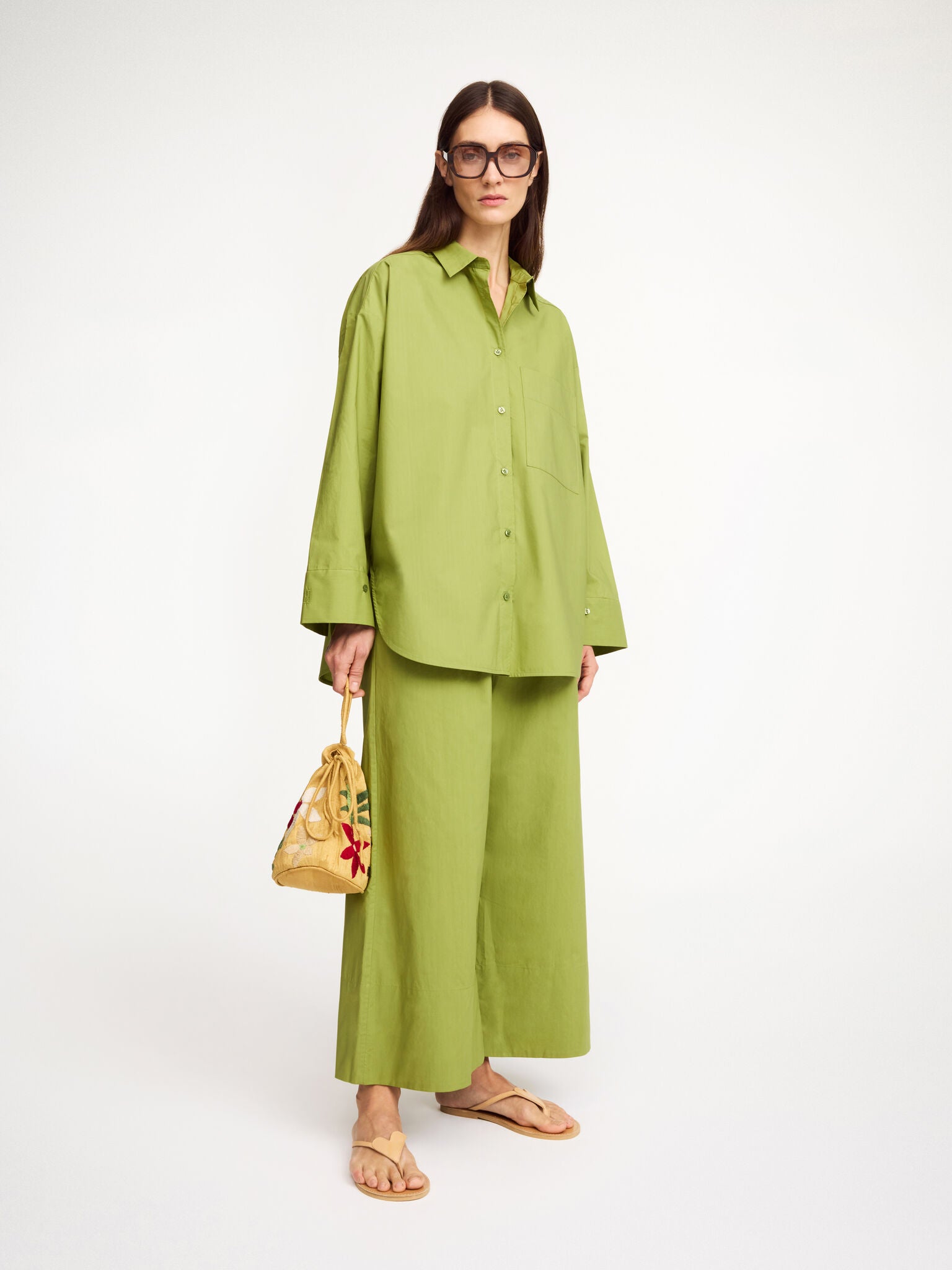 Derris organic cotton shirt Grasshopper