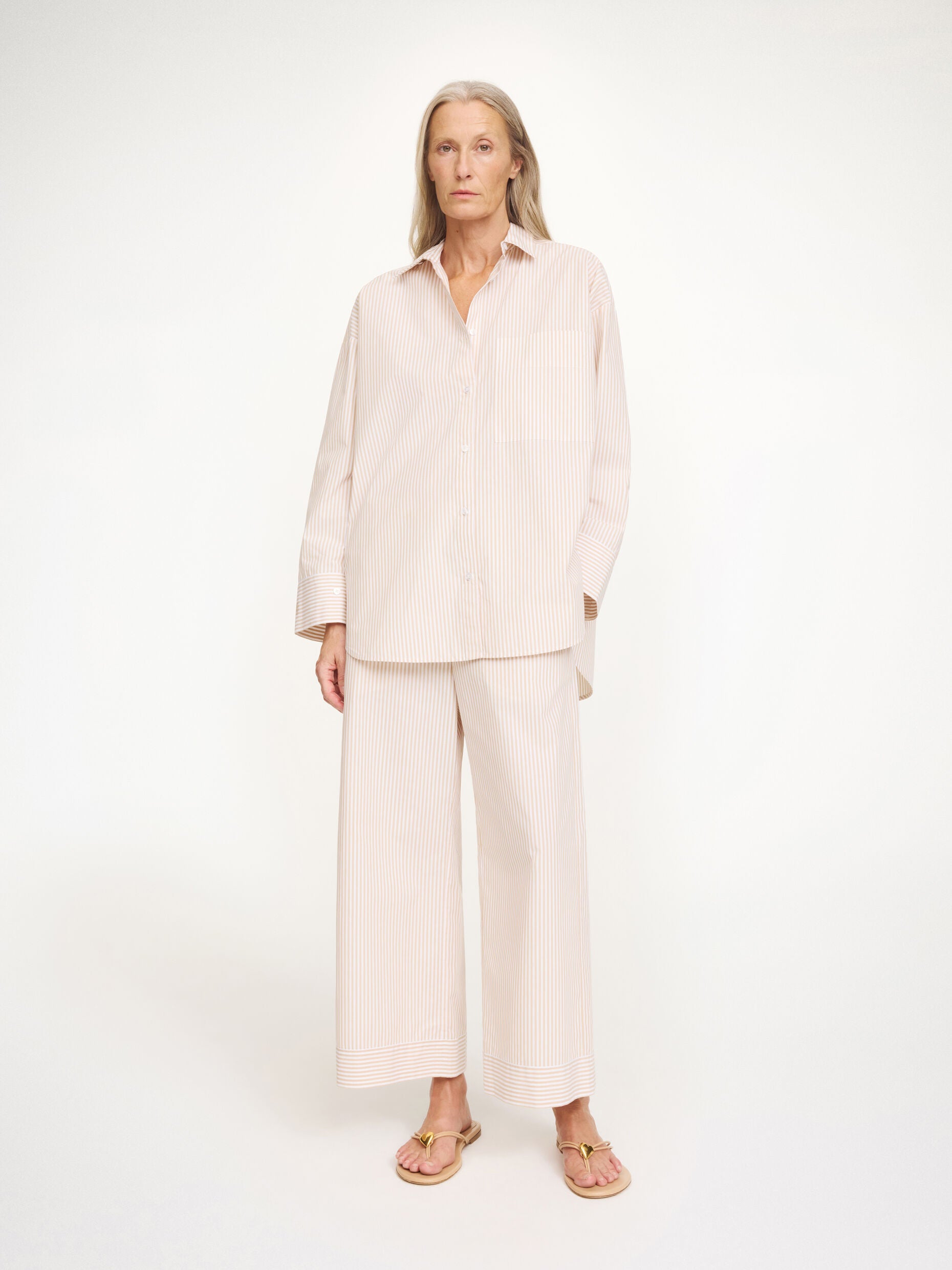 Derris shirt Dark Sand Stripe