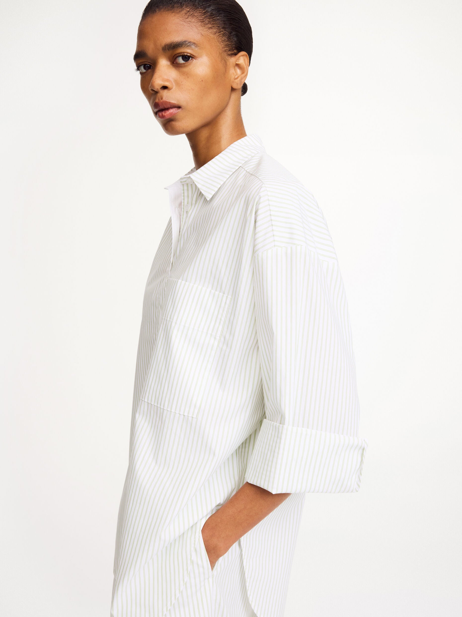 Derris organic cotton shirt Twin stripe