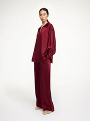 Leonora satin Blouse Cabernet