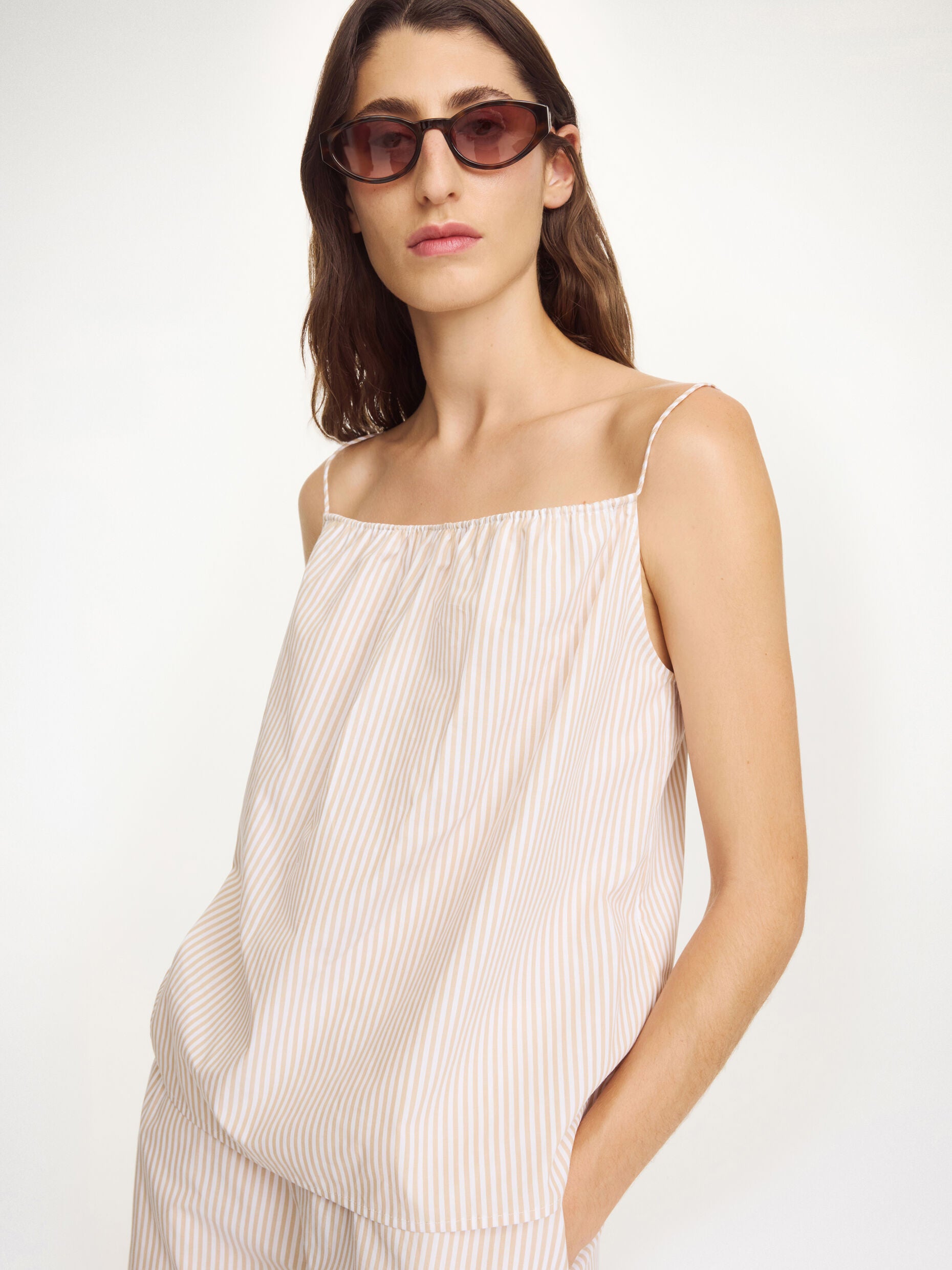 Lannyla top Dark sand Stripe