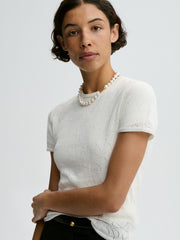 Brit Pointelle Top Soft White