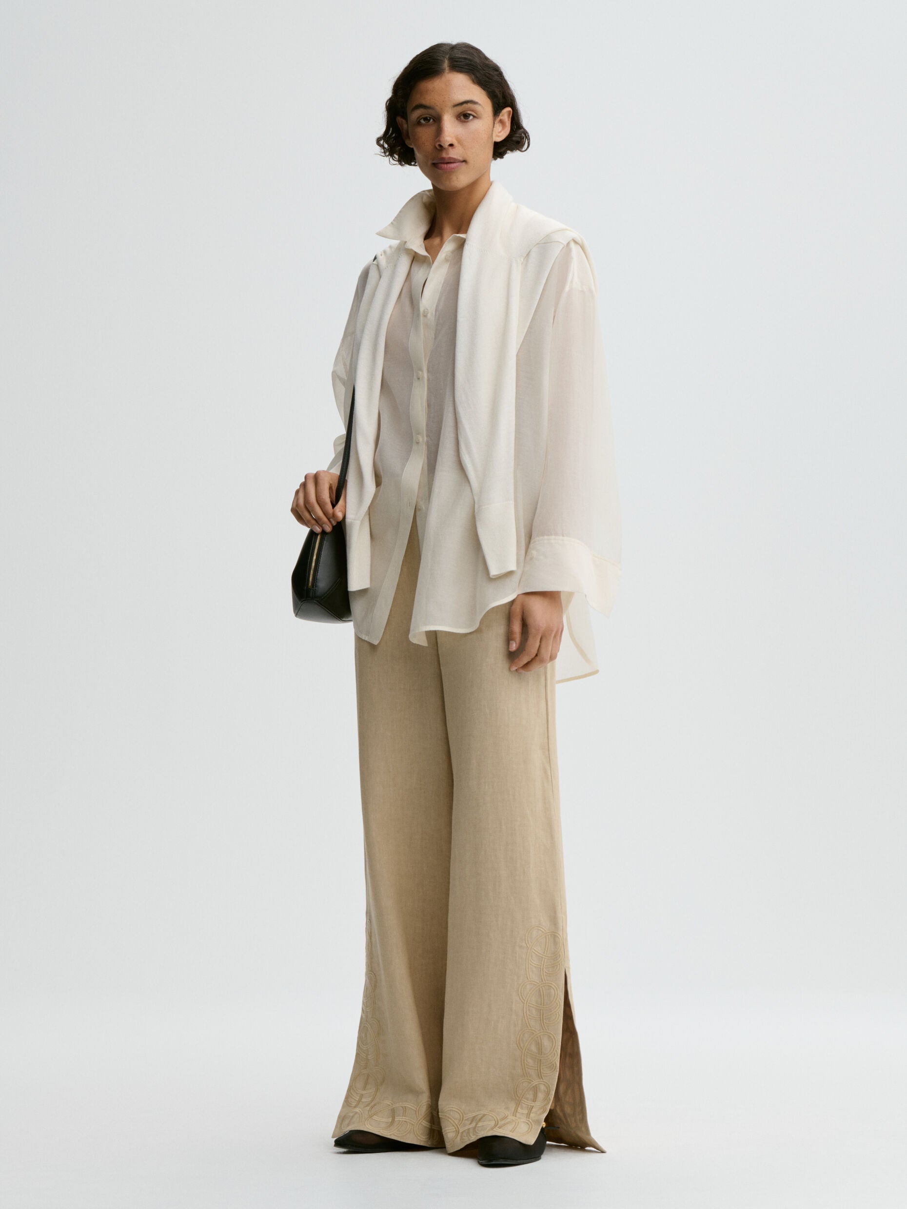 Michelle linen trousers Old Beige