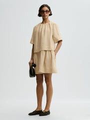 Jania linen mini dress Old Beige
