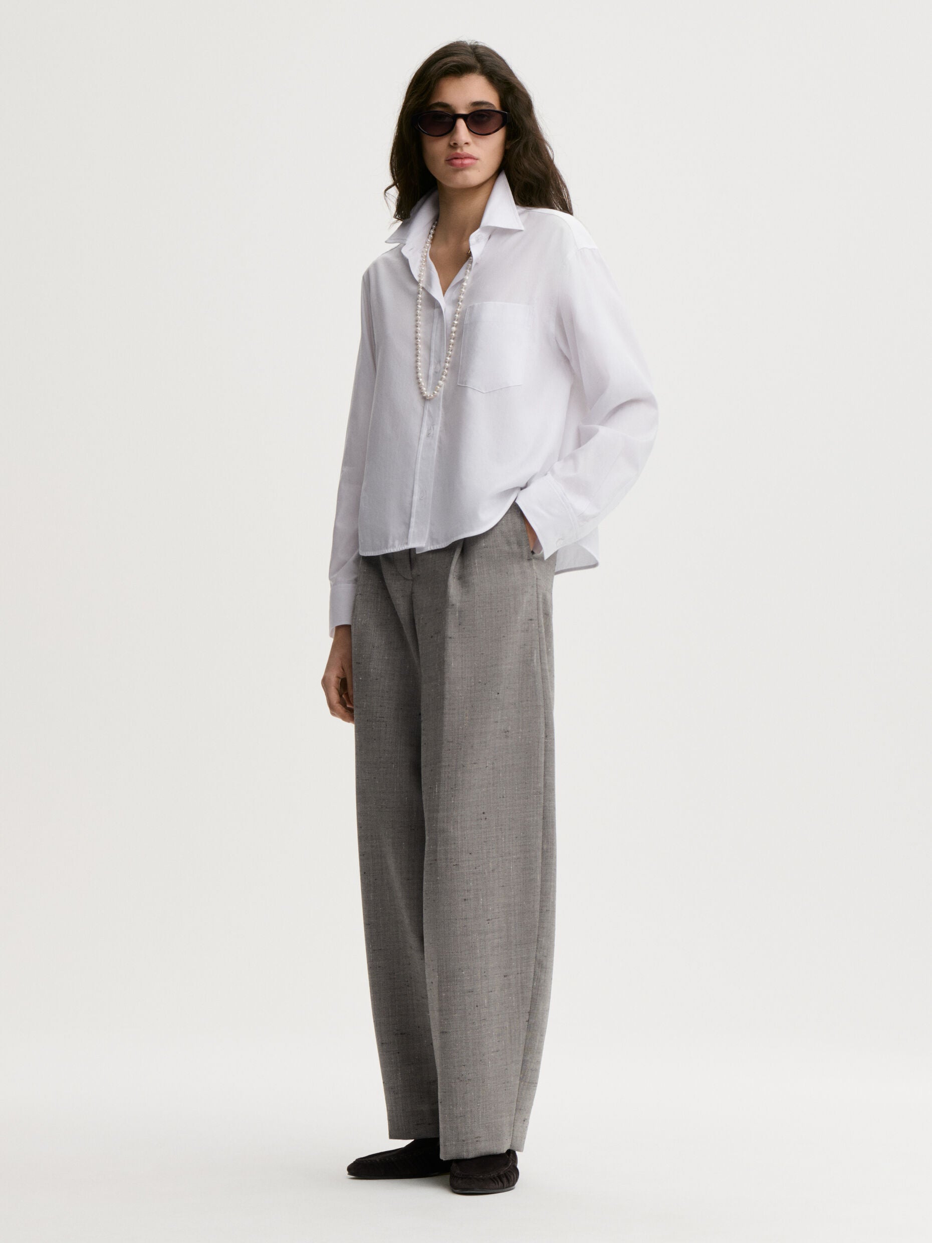 Audrey Cropped organic cotton shirt