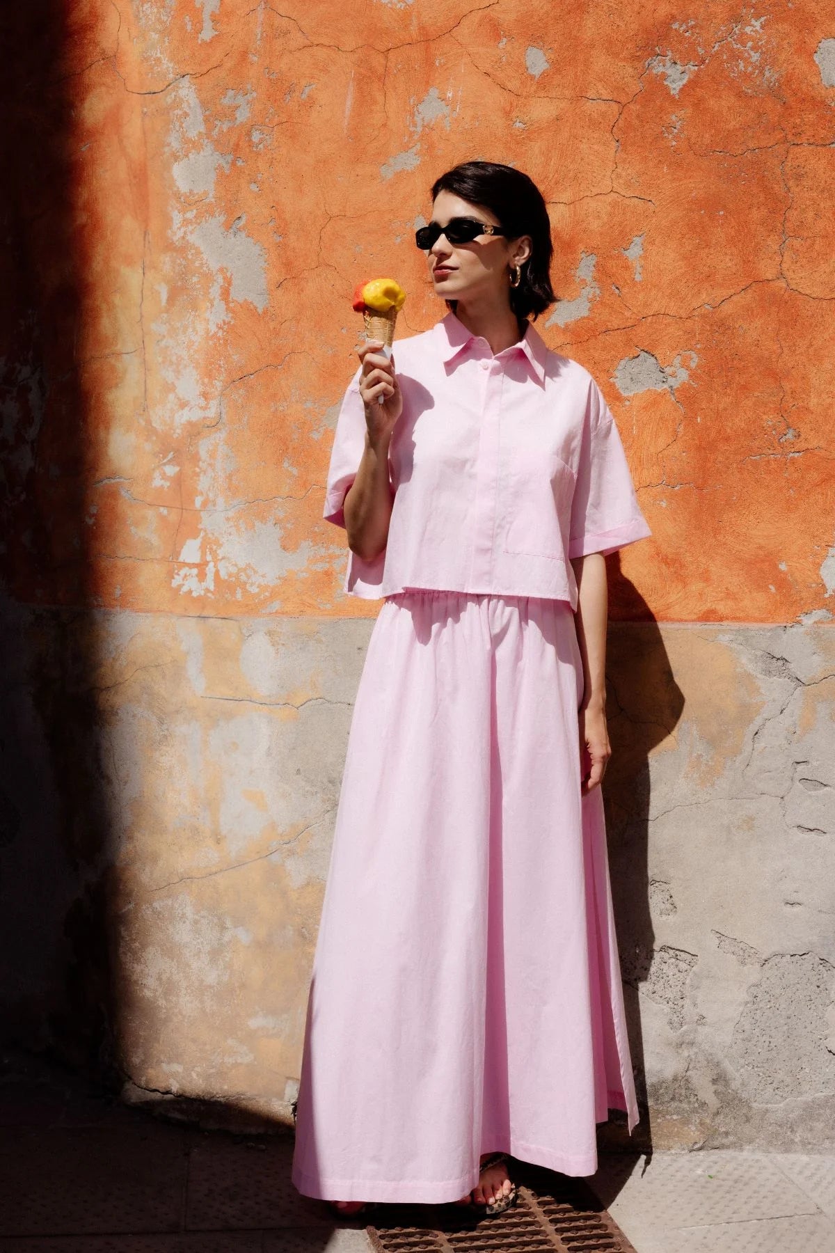 Kilt Long Skirt Pink