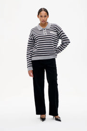Cailey Sweater Grey black Stripe