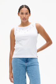 Joline top White rhinestones