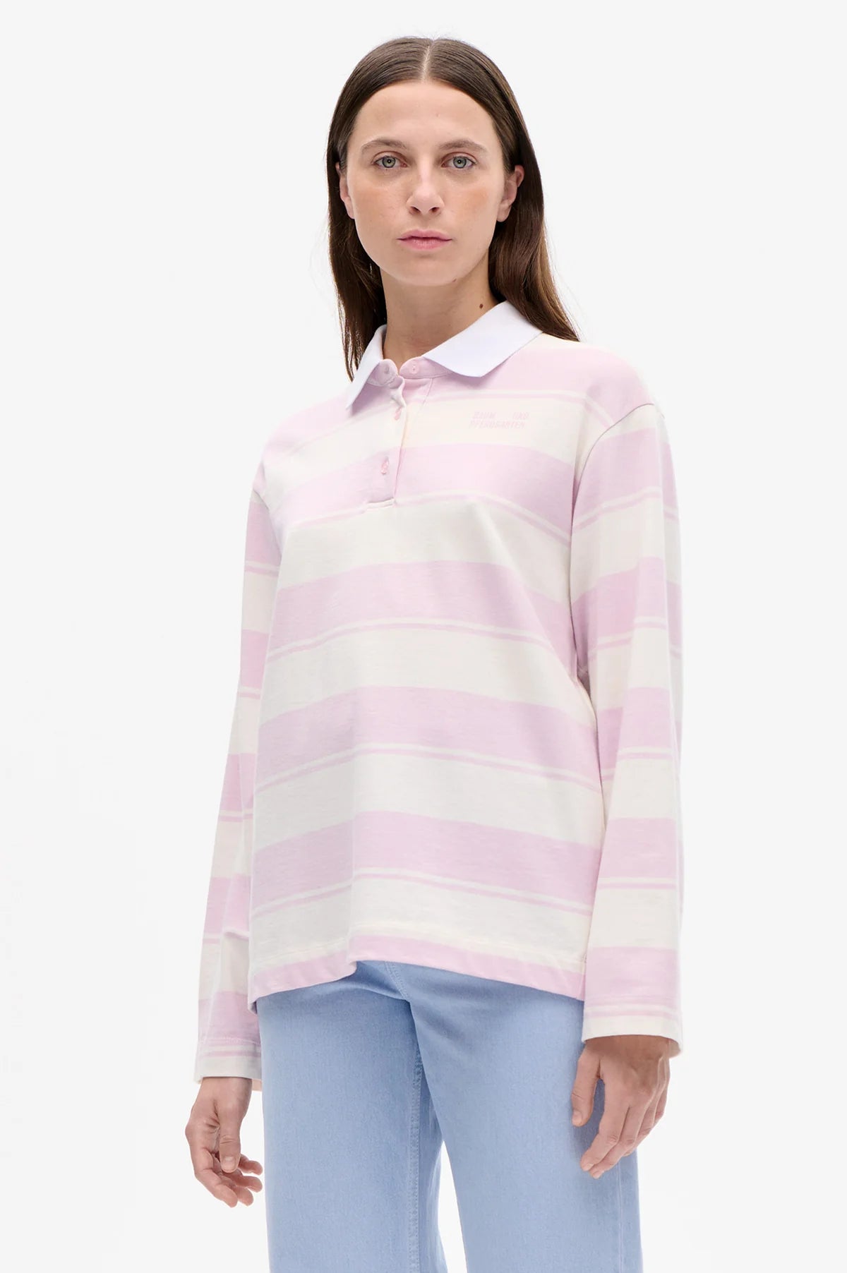 Jeanne Poloshirt Lilac polo stripes